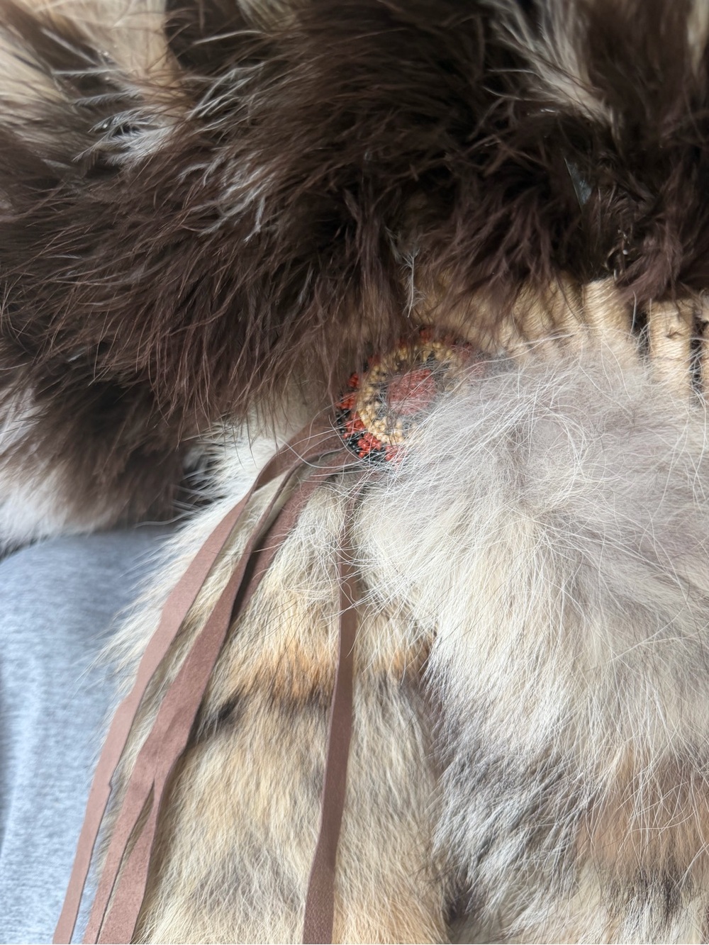 Navajo Coyote Eagle Feather Halo Headress - Picture 10 of 16